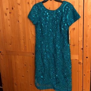 NWT Turquoise sequin cocktail dress
